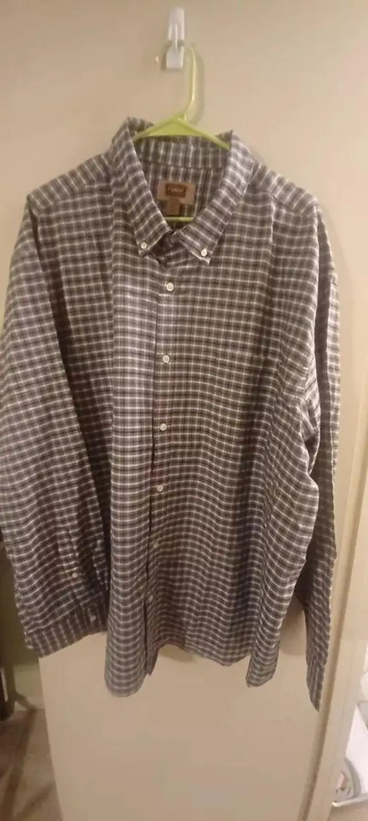 The Foundry Supply Co. 3XL Long Sleeve Gray/Black/White Plaid Button Down Shirt