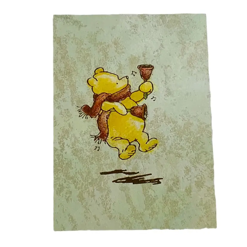 Vintage Classic Winnie The Pooh Holiday Postcard 