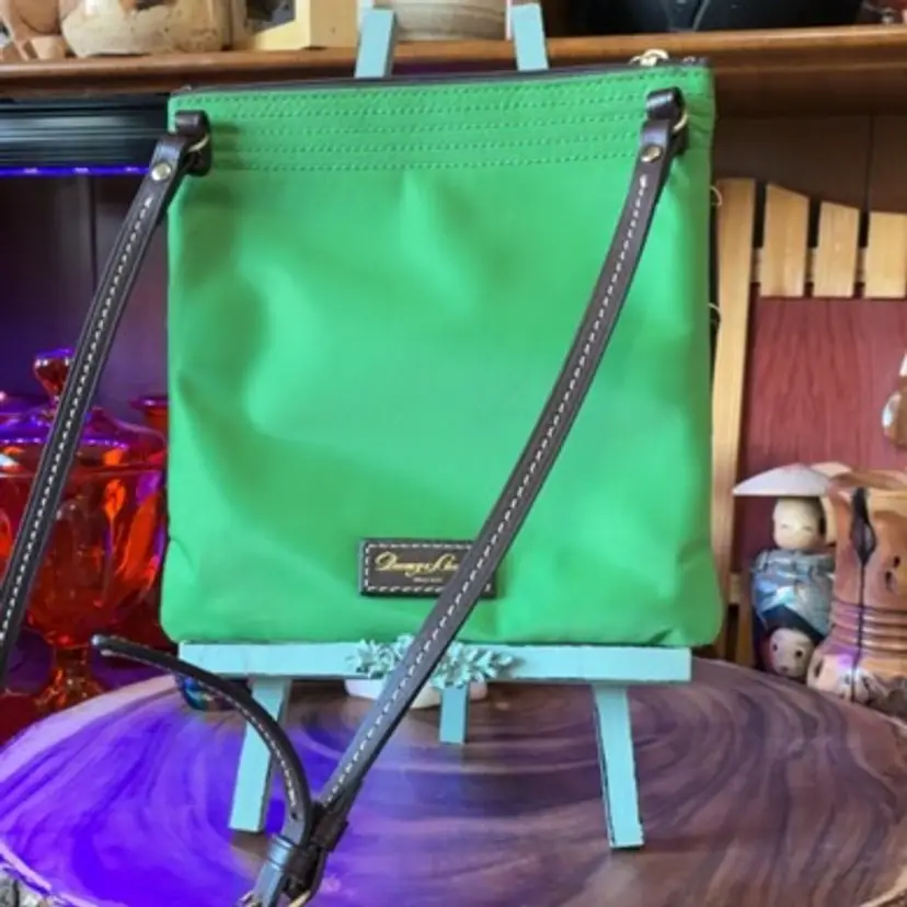 Green Dooney And Bourke Zipper Fabric Purse Crossbody