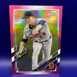 Tarik Skubal 2021 Topps Chrome Pink Refractor Rookie Card Detroit Tigers