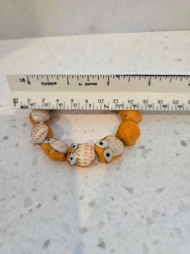 Ceramic Bead Owl Bracelet
