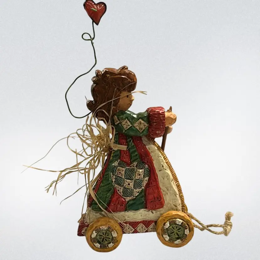 Little Girl Pull Toy Decoration