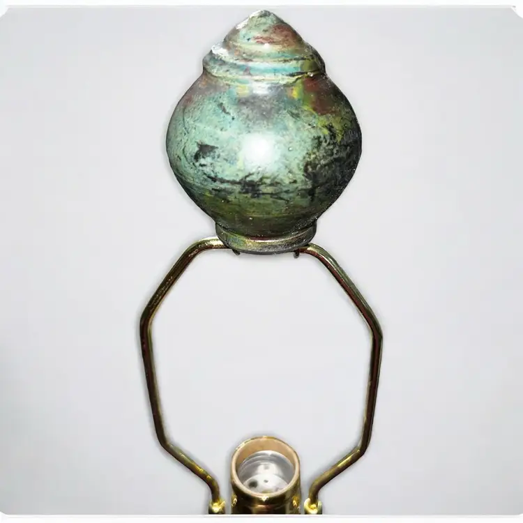 Signed Wender Pottery Raku Studio Lamp – Sculptural Ceramic Art – 29” Tall – Works Perfectly!