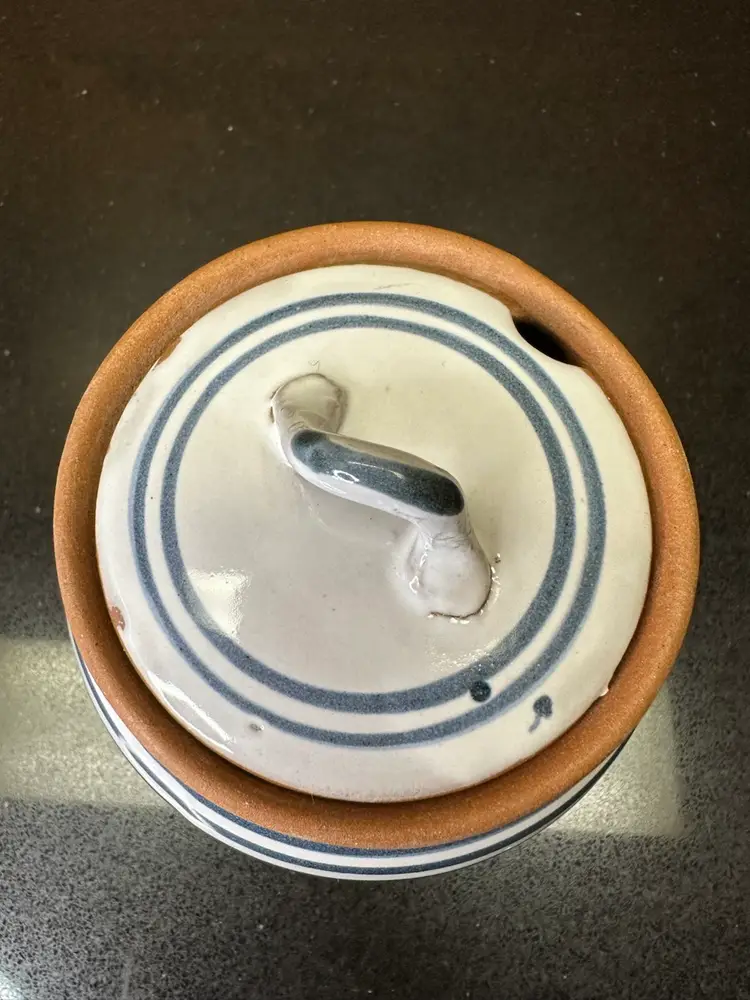 Pottery Cocktail Onion Condiment Jar