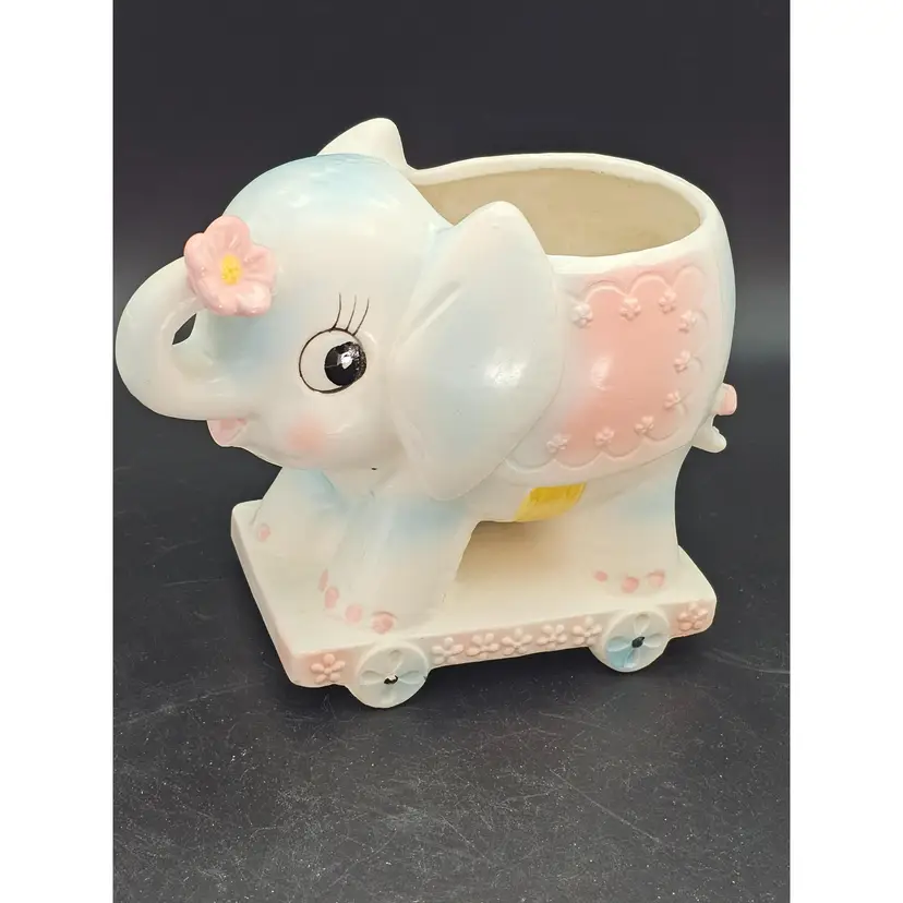 Vtg Anthropomorphic Kitschy Elephant Planter 5800 Baby Nursery
