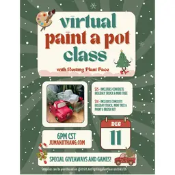 Paint A Pot Class - Concrete Truck & Tree