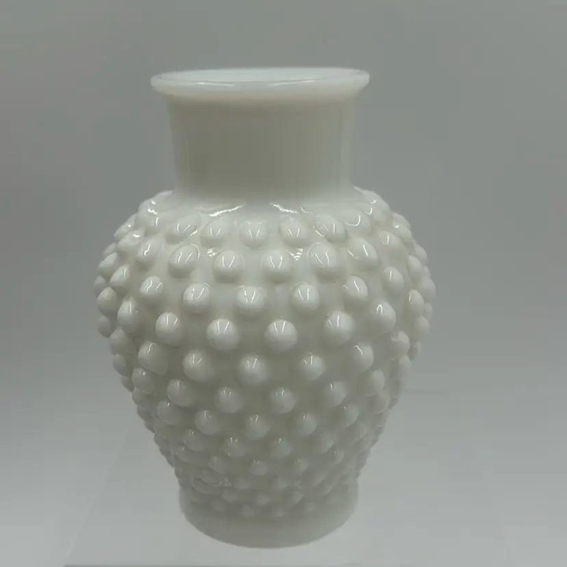 Milk Glass Hobnail Vase