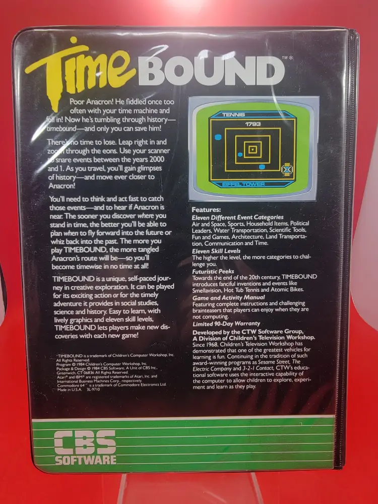 Timebound Commodore 64 / C128 CBS Software 1984 New Sealed