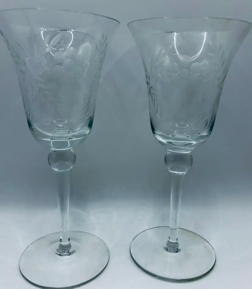 Vintage Handcrafted Romanian Wine Glasses