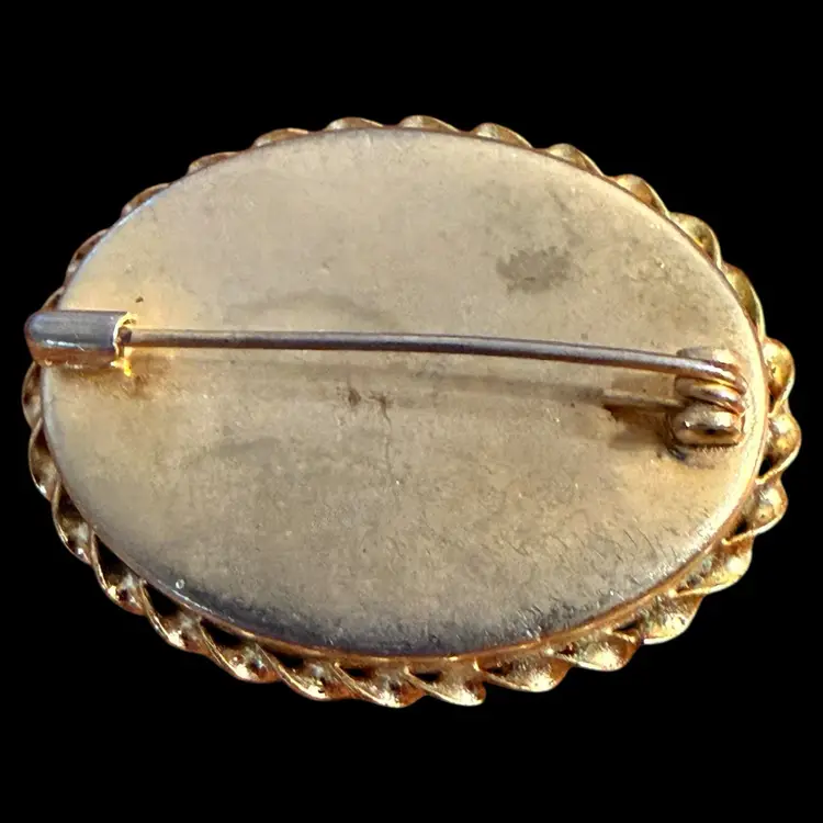 Micro Mosaic Floral Brooch 1.5”