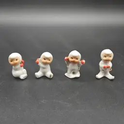 Vtg 1950s Holt Howard Snowbaby Miniature Ornaments Set of 4