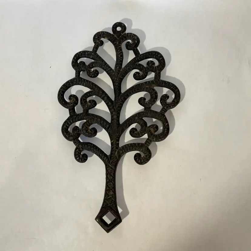 Wilton Cast Iron Tree Shape Tree of Life Trivet Black 12” X 7” Vintage