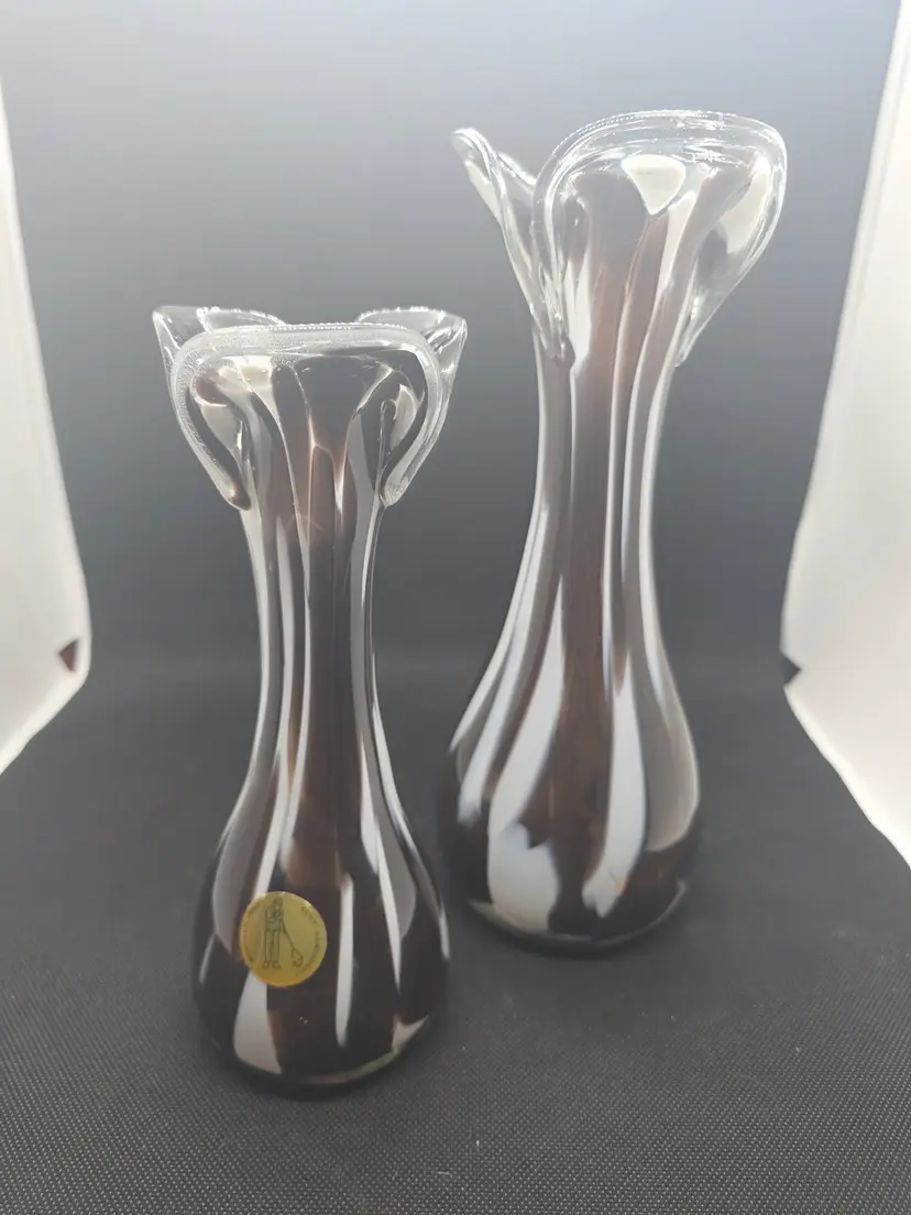 Vintage Czech Glass Vases Matchy Match
