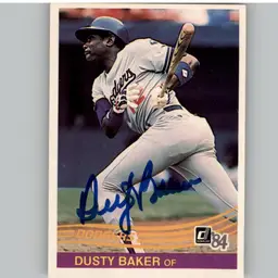 Dusty Baker Signed Los Angeles Dodgers 1984 Donruss Baseball Card #226