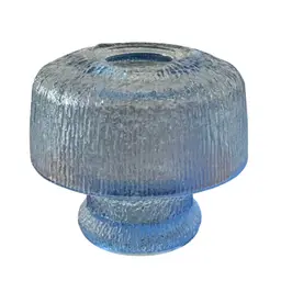 Indiana Glass Tiara Exclusive Blue Ice Rain Mushroom Fairy Lamp 4” X5”