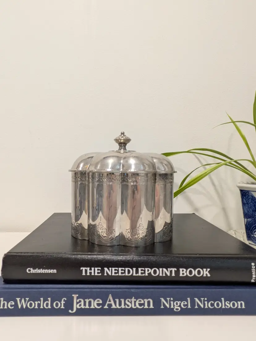 Vintage silver plated jewelry box