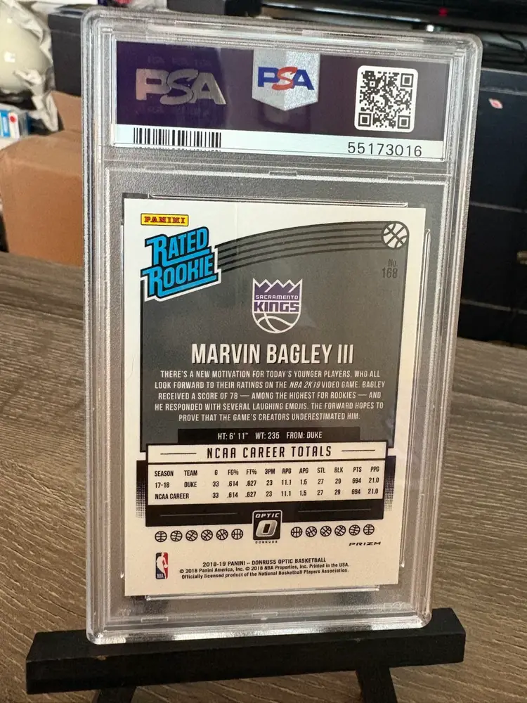 Marvin Bagley III 2018 Panini Donruss Optic Shock Prizm Rated Rookie RC NBA Basketball Card Sacramento Kings (A2)