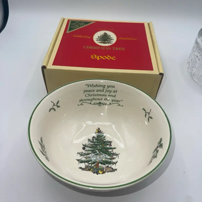 Spode Christmas Tree 2007 Collection Red Ribbon Candy Bowl Limited Edition Box  6”