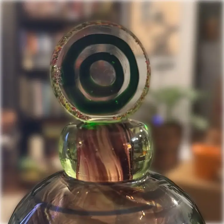 Vintage Fifth Avenue Crystal Sommerso Perfume Bottle - 7” tall