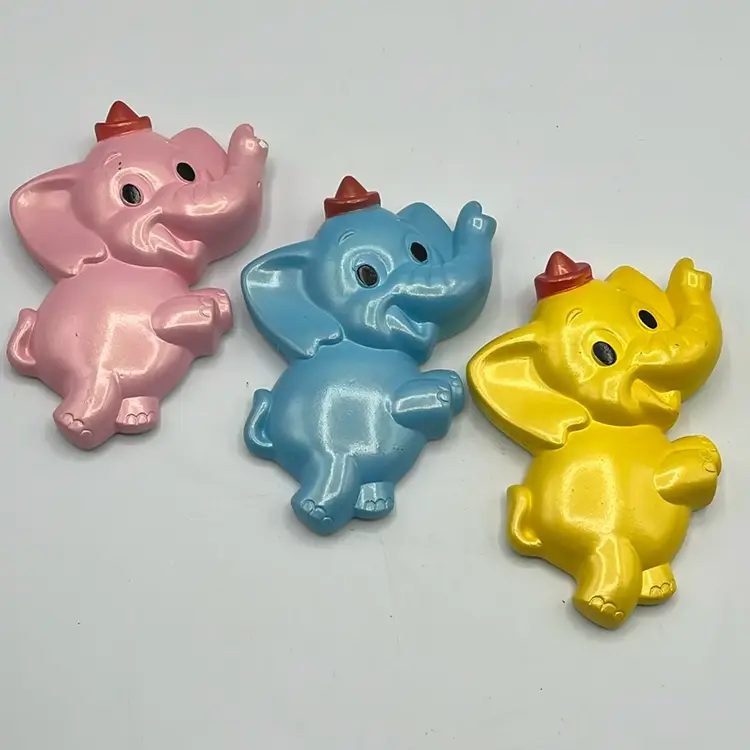 Miller Studio Inc. 1972 Set Of 3 Happy Elephants AS IS