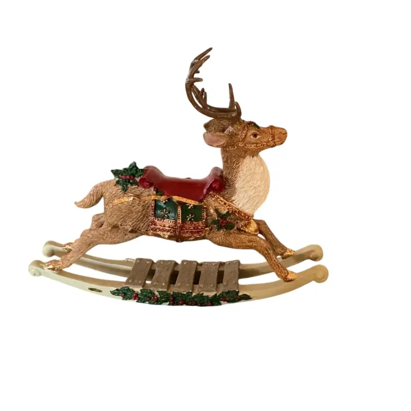 Vintage Christmas Expressions Hand Painted Rocking Reindeer