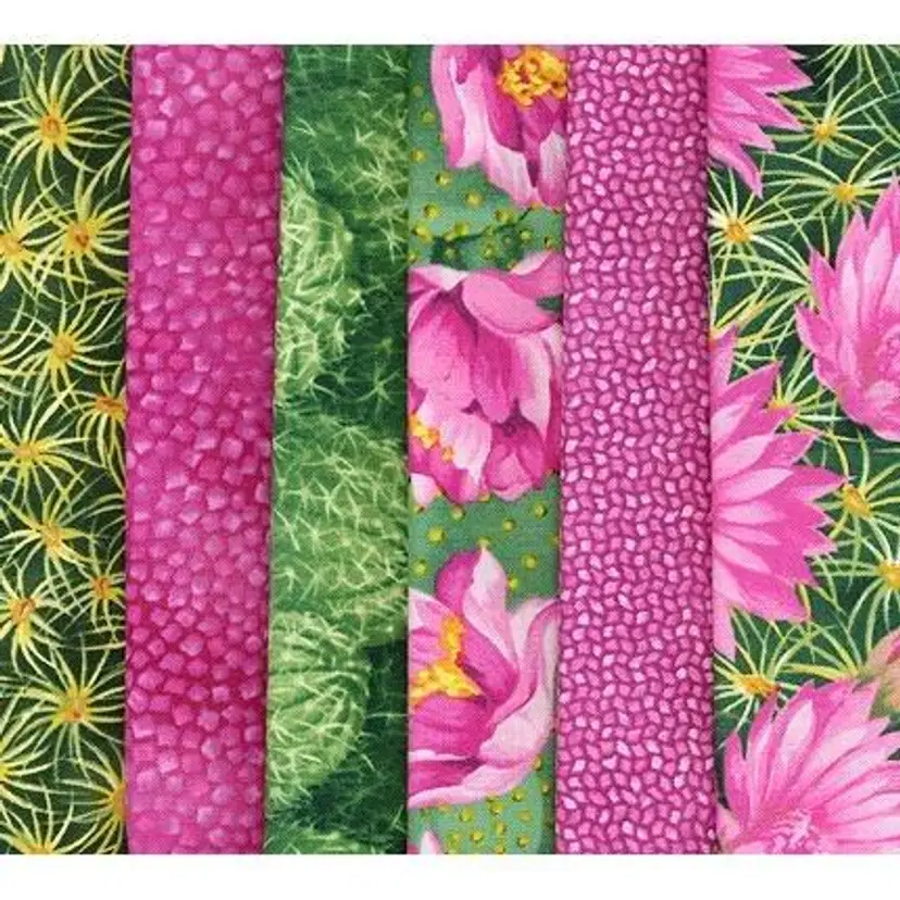 Cotton Fabric Fat Quarter Bundle of 6 Quilting Fabric