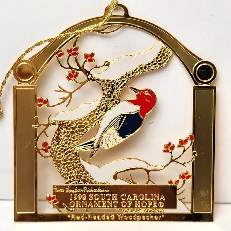 1998 South Carolina Ornament Of Hope/Charleston St. Philips Church Gold Ornaments