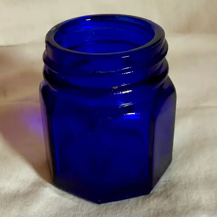 Vintage Cobalt Blue Glass Jar Noxema No Lid