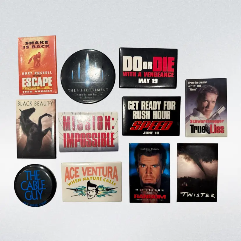 Vintage 1990’s Promotional Movie Collectible Pin back Lot (11) Buttons