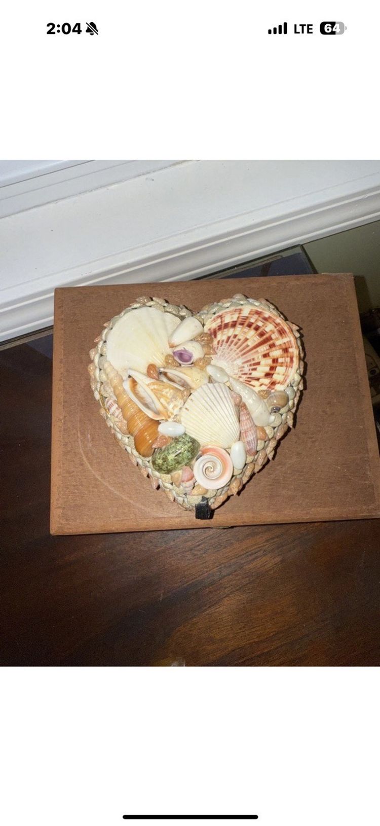Heart shaped seashell trinket/jewelry dish: beach/cottage core/nautical