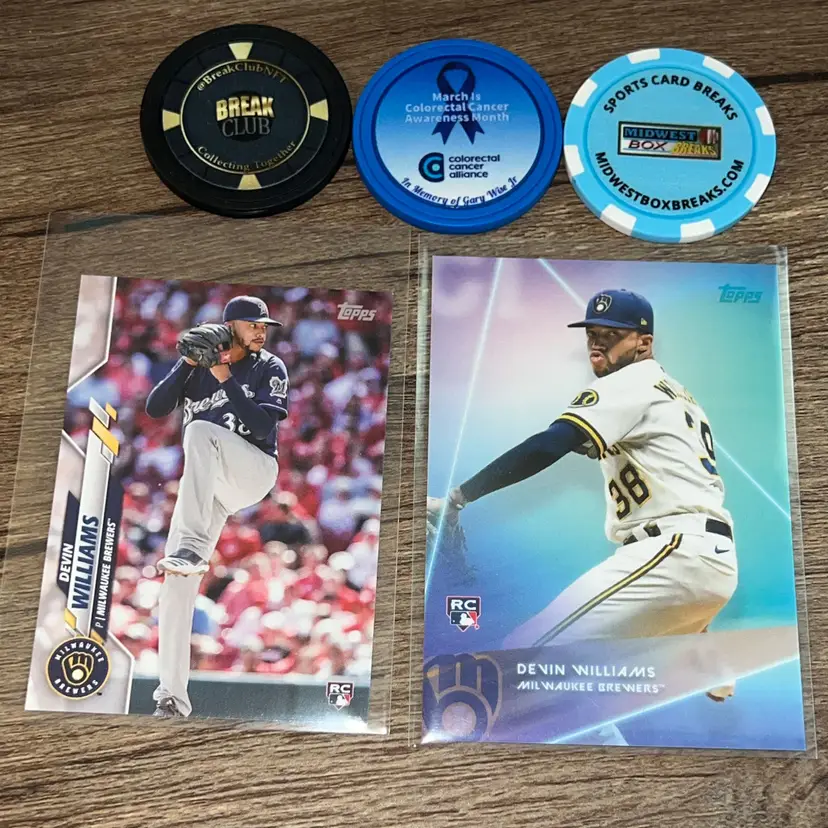 Devin Williams 2020 Topps Mini RC & Steve Aoki RC Lot Milwaukee Brewers