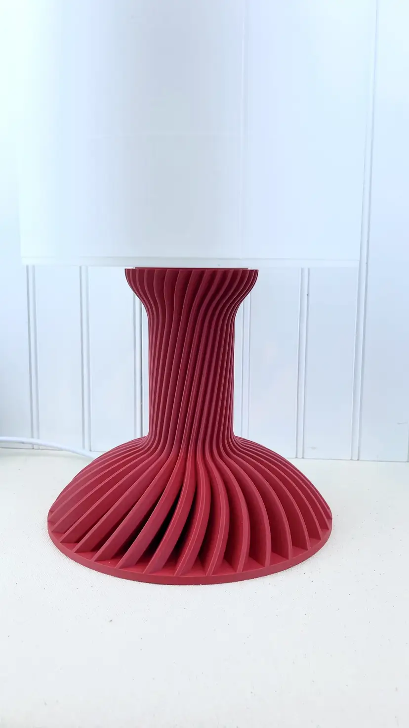 Modern Table Lamp, Ridged Table Lamp, Desk Lamp and Shade, Bedside Lamp, Ribbed Swirl Design, Eco-Friendly, Sculptural Design