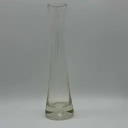 Clear Glass, Controlled Bubble Bud Vase.