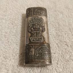 Vintage Silver-tone Metal Lighter Sleeve - Peru
