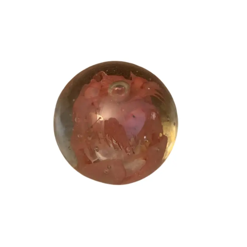 Paperweight W/pink Flowers