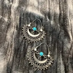 Silver and Turquoise Boho Dangle Earrings