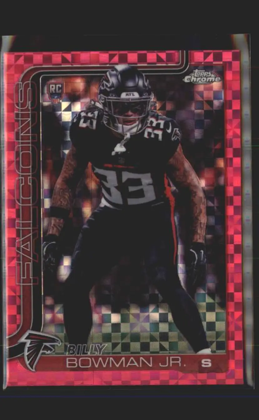 Billy Bowman Jr. 2025 Topps Chrome #344 Hot Pink X-Fractor - (140) - Atlanta Falcons