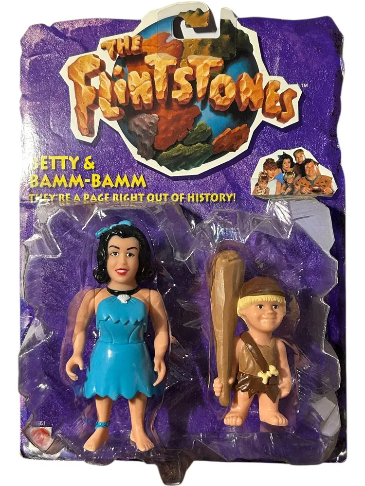 The Flintstones Betty Rubble & Bamm-Bamm Action Figure - 1993 New Mattel