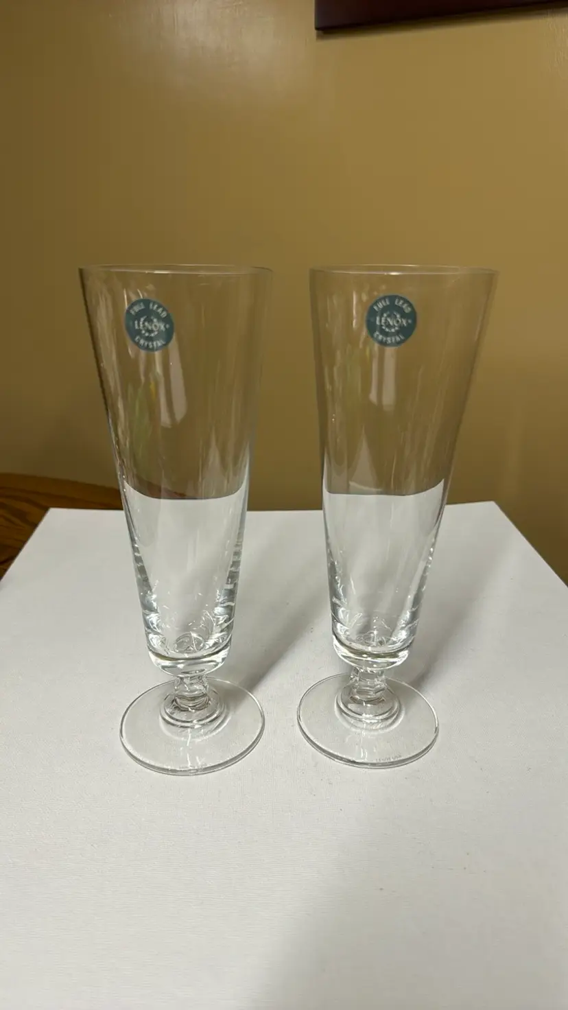 Lenox Crystal USA 2 Pilsner Glasses