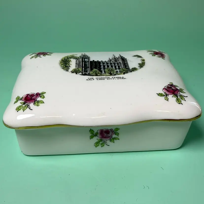 Mormon Temple Salt Lake City UT Trinket Box Thompsons Indian Trading Post Vtg