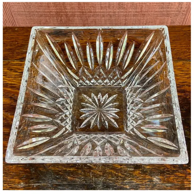 Waterford Crystal Lismore Square Bowl 6”. Marked With Seahorse & Waterford.