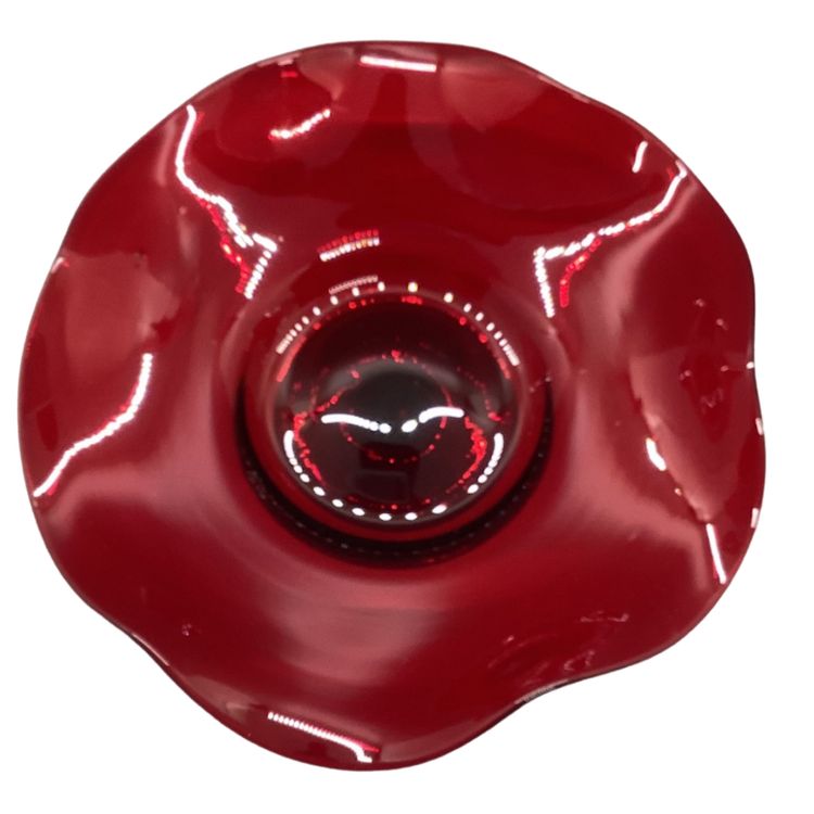 Vintage Handblown Ruby Red Glass Pedestal Bon Bon Dish