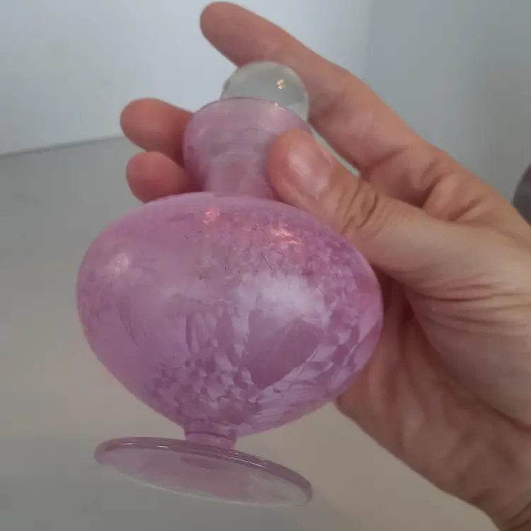 Pink Perfume Bottle With Clear Stopper