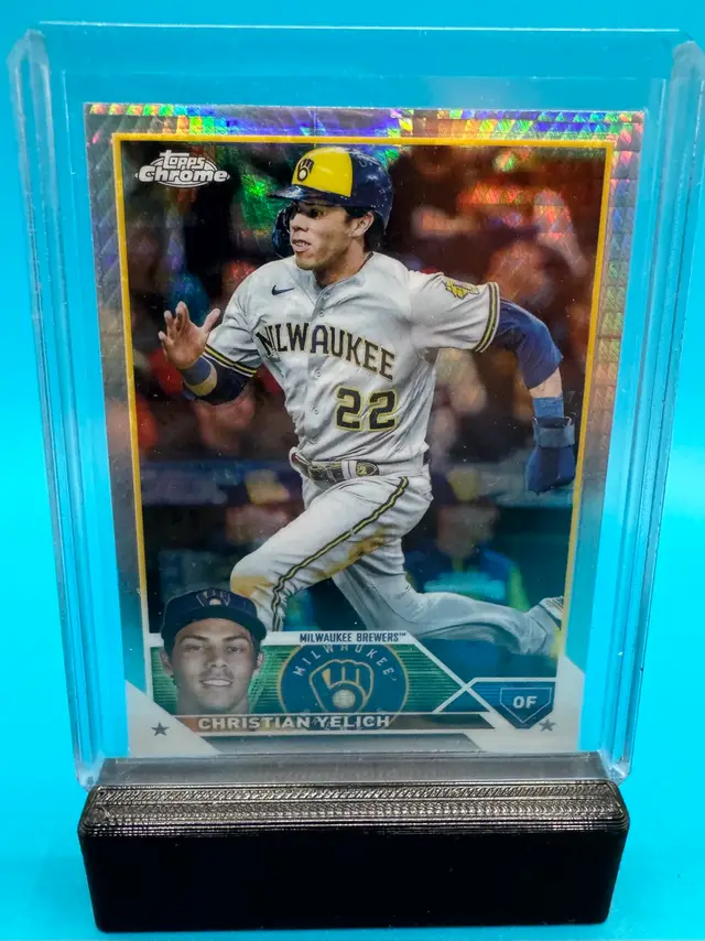 Christian Yelich Topps Chrome Prism Refractor Milwaukee Brewers