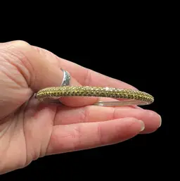 Sterling Silver Yellow Citrine Bangle Bracelet 2.15”