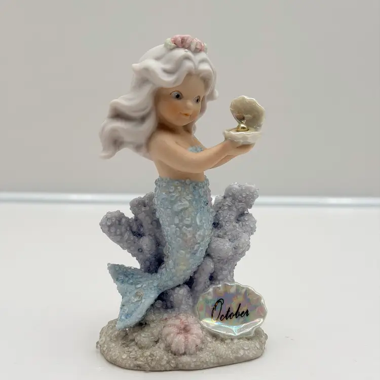 Enesco Coral Kingdom October Birthday Mermaid Figurine