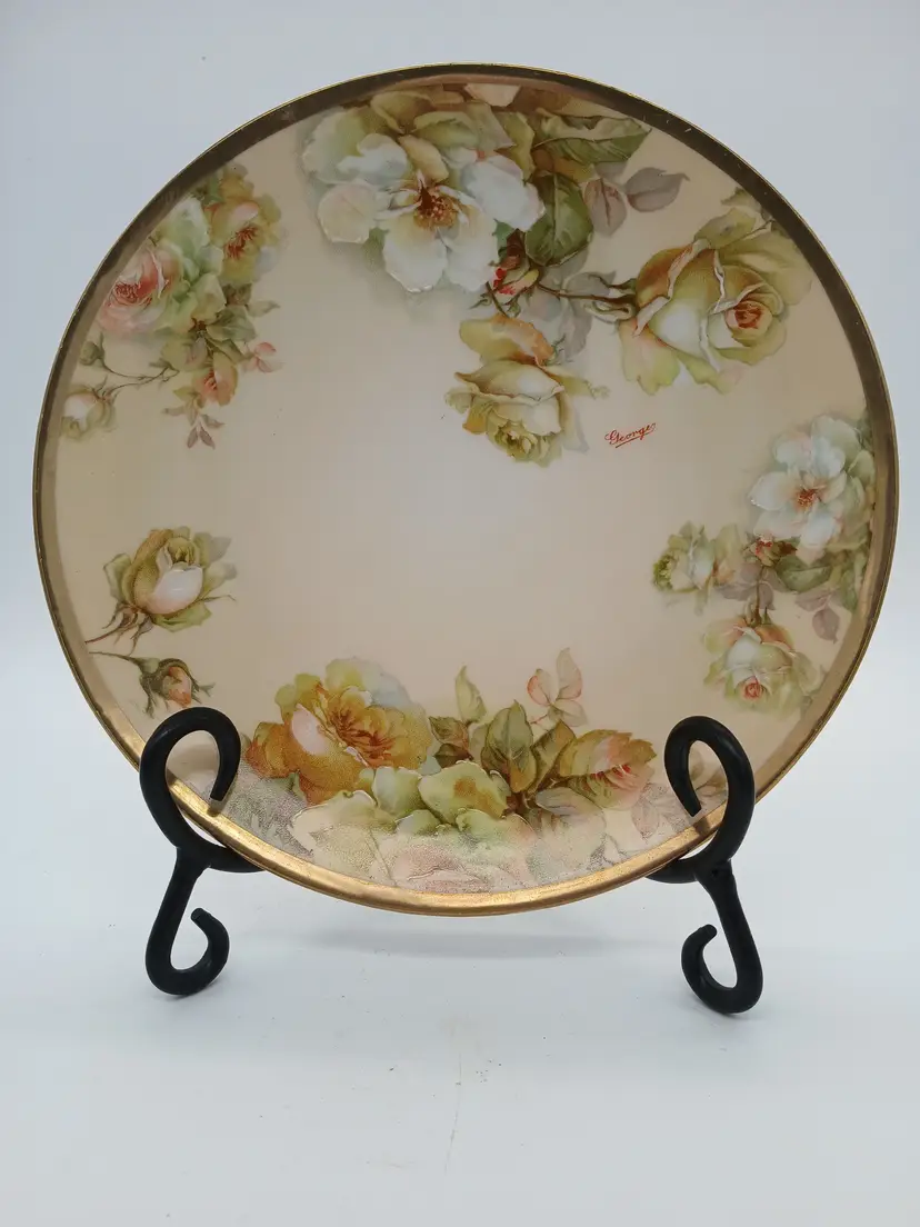 O & E G Royal Austria Handpainted Plate