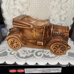 Vintage Pottery Old Time Classic Car Planter 9.5” Long Early 1900s Style