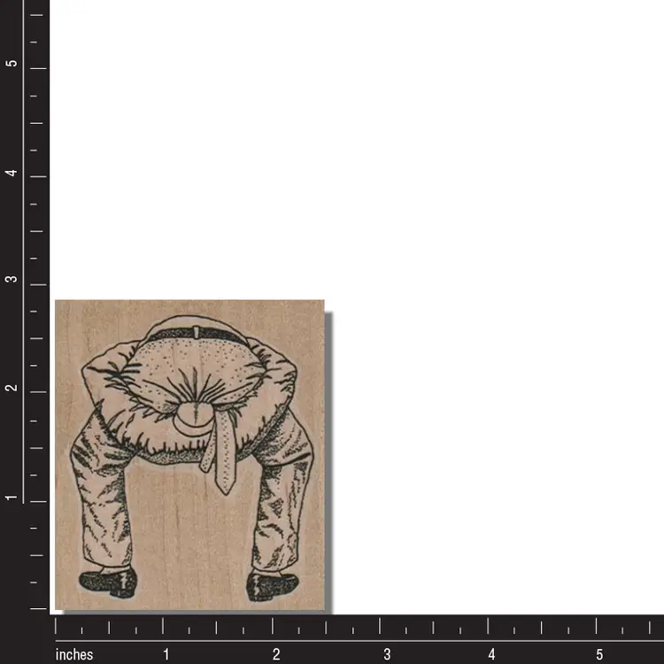 Man With Head Up Butt Funny Rubber Stamp
