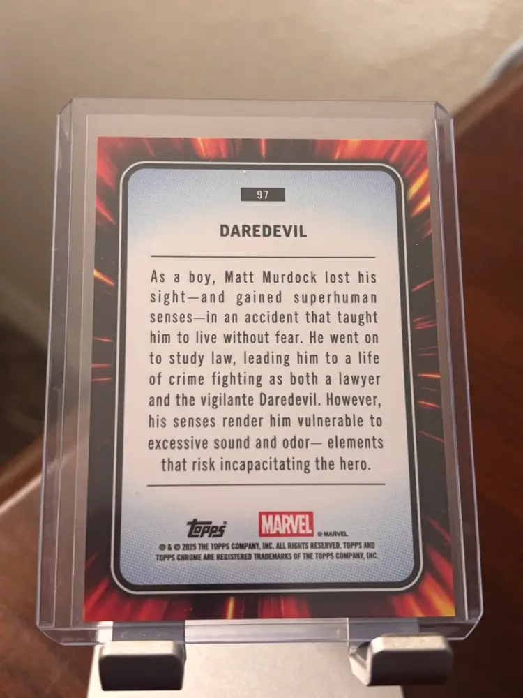 2025 Topps Chrome Marvel Daredevil Blue Refractor 087/299 #97